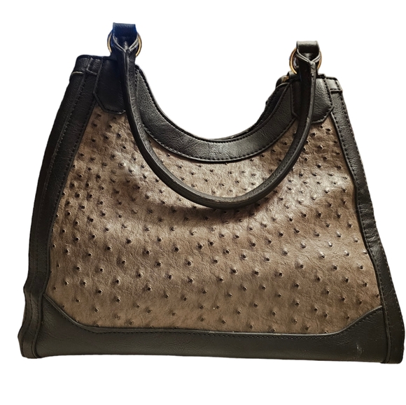 London Fog Faux Ostrich Lark Satchel - Picture 12 of 16